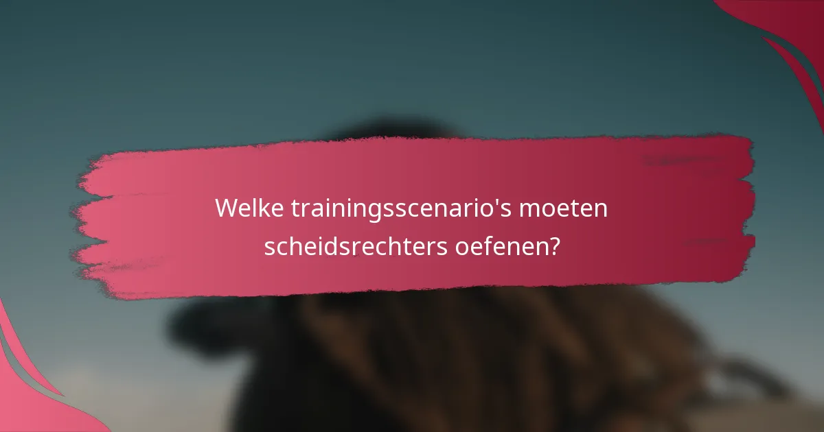 Welke trainingsscenario's moeten scheidsrechters oefenen?